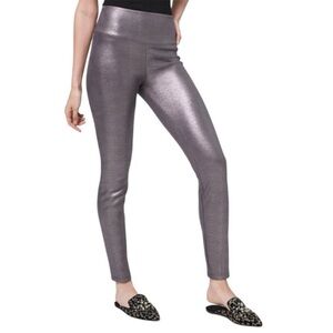 WHBM NWT Snake Foil Print Runway Legging Silver Size 6 L